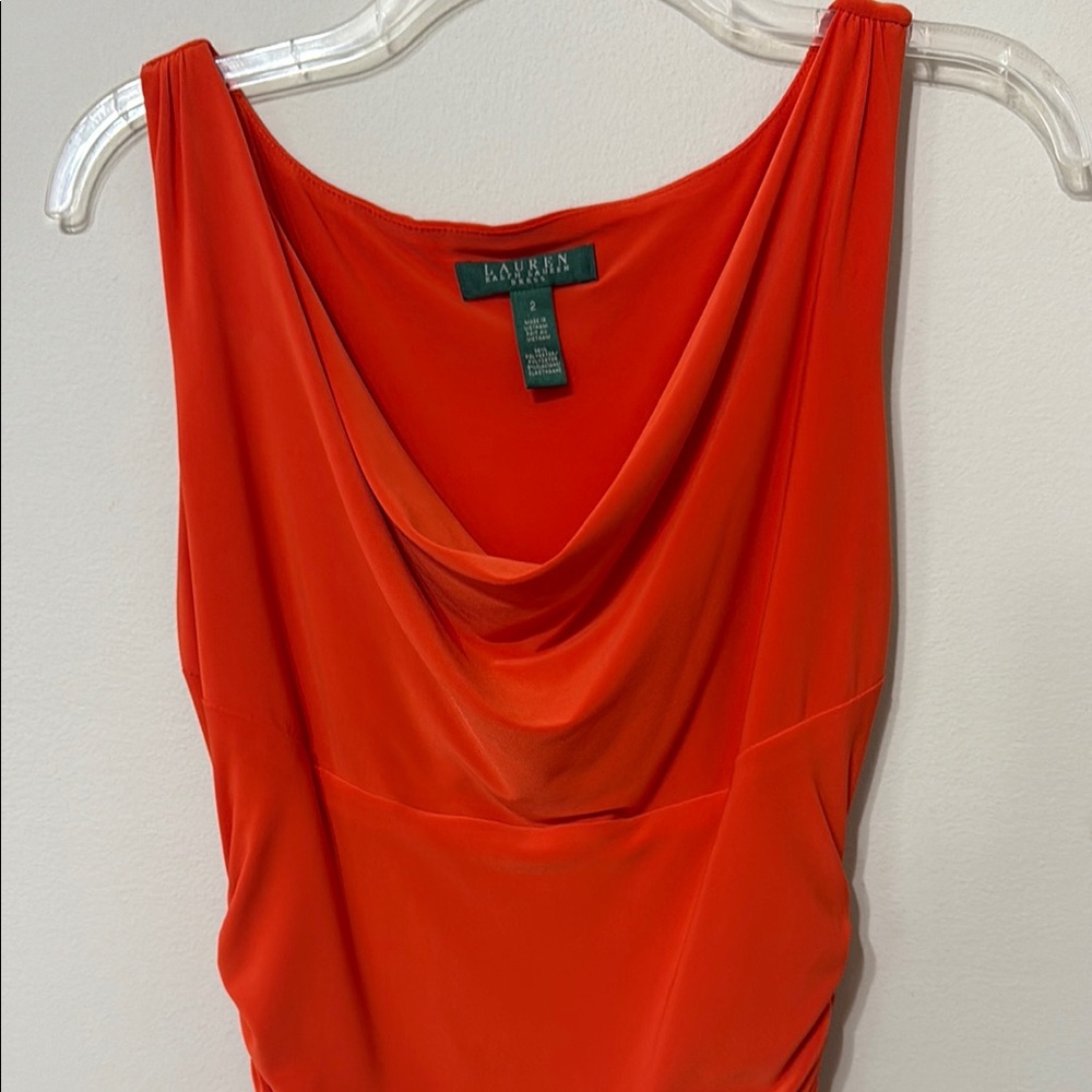 Ralph Lauren Elegant Orange Sleeveless Dress NWOT - Picture 3 of 5